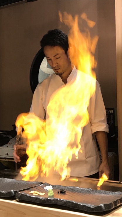 鉄板焼 浅草 Kudaka 浅草 鉄板焼き 料理人 上地 気夢 氏 ヒトサラ